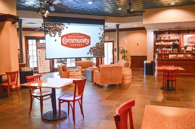 Community Coffee Lobby Cafe Projection Screen